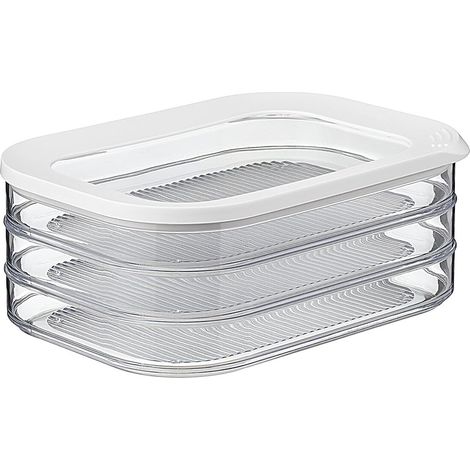 Mepal Modular Dose Aufbewahrung Wurstwaren 3 étages Weiß, trois Kisten séparées waschbar au Spülmaschine für Kühlschrank (1/5)