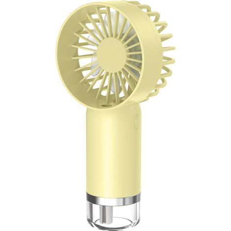 Mini ventilador portátil recargable por USB con 3 velocidades – Dispositivo de refrigeración para la oficina y la playa – Beige (1/5)