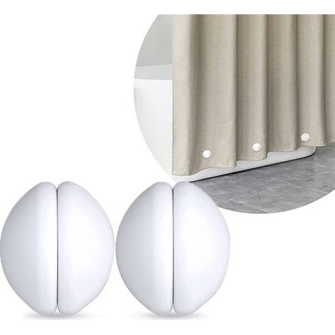 2 paia di clip per pesi per tende da doccia, magneti potenti, clip magnetiche in silicone, antiruggine, impediscono che vengano portate via dal vento, per tovaglie in I (1/5)