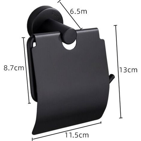 Toilettenpapierhalter mit Deckel, Edelstahl (schwarze Ausführung) (1/4)