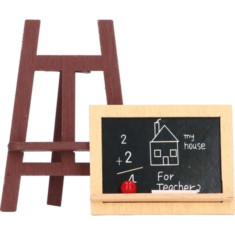 10 Stück Miniatur-Tafeln mit Staffelei, realistische und hübsche Puppenhaus-Tafeln mit Staffelei für Puppenhäuser im Maßstab 1:12 und 1:6 (1/5)