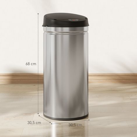 42 Liter Sensor-Mülleimer mit Soft-Close-Funktion, berührungsfreier Abfalleimer aus Edelstahl für hygienische Küchen (1/5)
