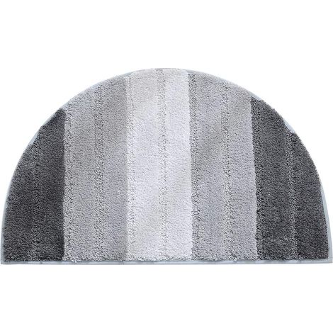 Tapis de porte semi-circulaire, tapis de bain doux et absorbant, tapis de porte semi-circulaire antidérapant, tapis d'entrée, tapis de sol, tapis de douche intérieur et extérieur (dégradé gris clair) (1/5)