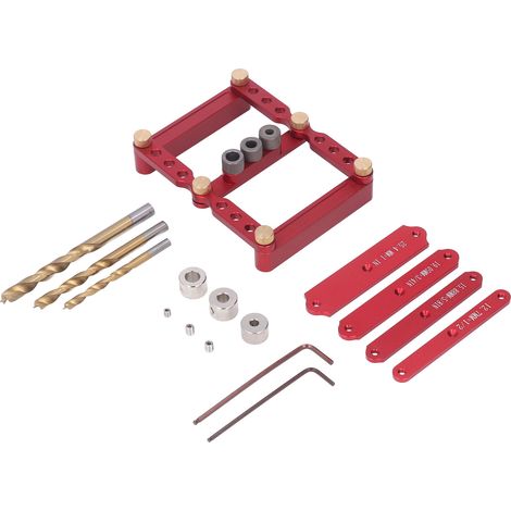 Dübelbohrlehren-Set für Aluminium, Positionierstempel für Holzbearbeitung, mit Zentrierwerkzeug (1/5)