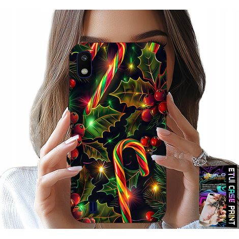 Custodia per Samsung A10 - bastoncino di zucchero, vischio, albero di Natale + vetro (1/5)