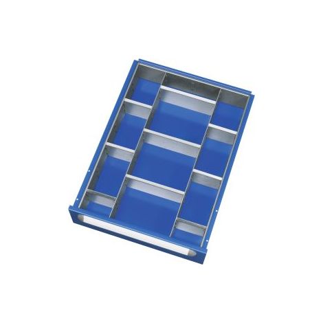 Schubladenunterteilungsmaterial Front-H.120-180mm 2 Trenn-/9 Steckwände RAU (1/2)