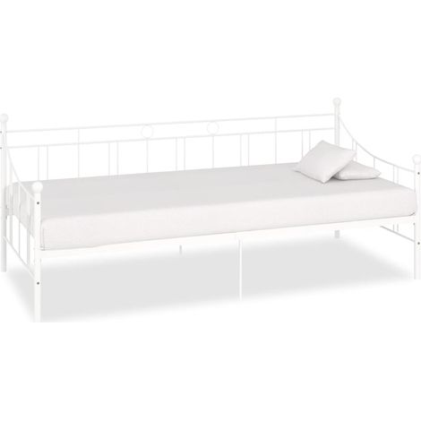 Estructura de cama sin colchón metal blanco 90x200 cm (1/5)