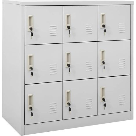 Maison Exclusive - Armadietti con Chiave 5 pz Grigio Chiaro 90x45x92,5 cm Acciaio (1/5)