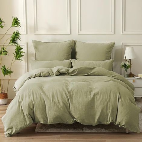 Housse de Couette 220x240 Gaze de Coton - Gris Jaspe (1/5)
