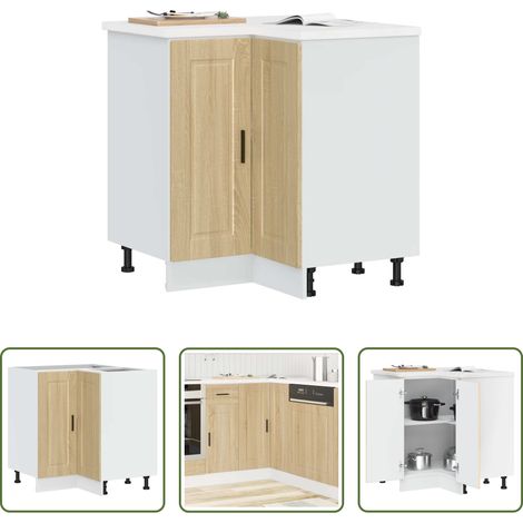 Holzwerkstoff - Küchen-Eckunterschrank Porto Sonoma-Eiche Holzwerkstoff (1/5)