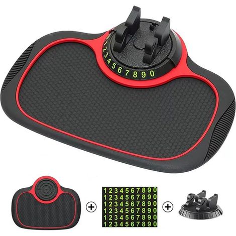 Tapis de tableau de bord antidérapant multifonctionnel Support universel pour téléphone de voiture, tapis antidérapant en silicone (1/5)