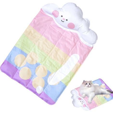 Tapis rafraîchissant pour chiens – Matelas froid avec gel pour chiots – Couverture lit résistante aux morsures par temps chaud Utilisation sur sol canapé siège de voiture chenil patio (1/5)