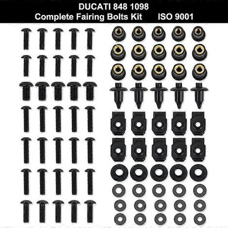 Passend für Ducati 848, 1098, 1198 Motorrad Komplettes Verkleidungsset Karosserieschrauben Set Karosserie-Schnellmuttern Edelstahlschrauben 6499