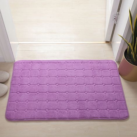 Tapis De Bain - Mousse Mémoire Épaisse - Antidérapant - Absorbant - Lavable En Machine - Pour Salle De Bain Chambre Et Entrée - 50 X 80 Cm (1/5)