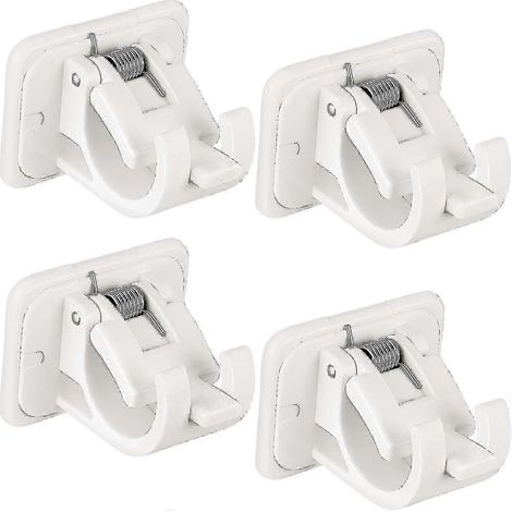 Support de tringle à rideaux auto-adhésif, crochet de fixation pour rideaux, support mural pour tringle à rideaux, crochet porte-serviettes (ensemble de 4 pièces) (1/5)