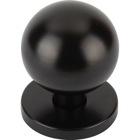 Pomo redondo zamak negro para puerta entrada 75mm (1/2)