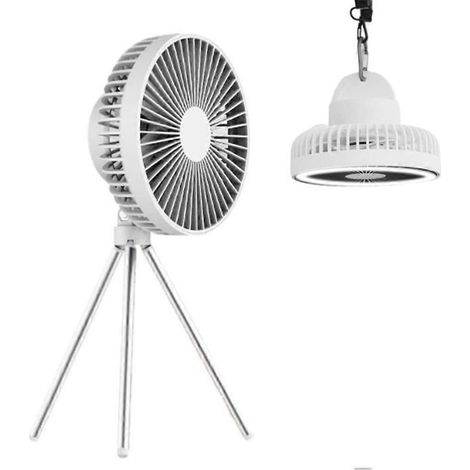 1 ventilateur de bureau portable, rechargeable 10000 mAh, trépied réglable, idéal pour camping, voyages et bureaux (1/5)