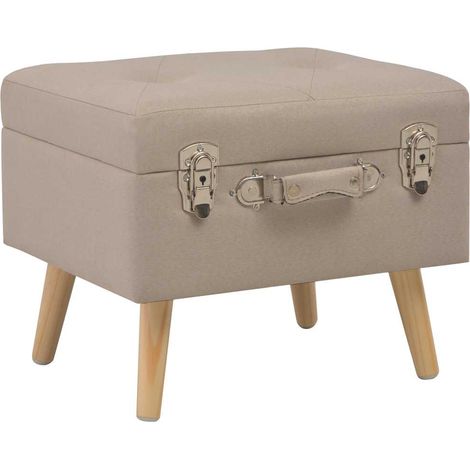 Maison Exclusive - Sgabelli con Contenitore 3 pz in Tessuto Beige (1/5)
