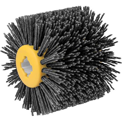 Brosse Nylon Abrasifs 60 Grain, 120x100mm Brosse de Meulage pour Nettoyer/Dérouiller/Dégriser/ébavurer Compatible avec Rénovateur Exterieur - Gris (1/5)
