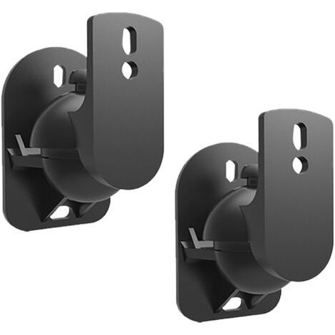 Sollbry 2X Support Mural Universel pour Enceintes Fixation de Boîtes Rotation + Inclinaison Résistant à Une Charge Max. 5kg Montage Mural - Noir (1/4)