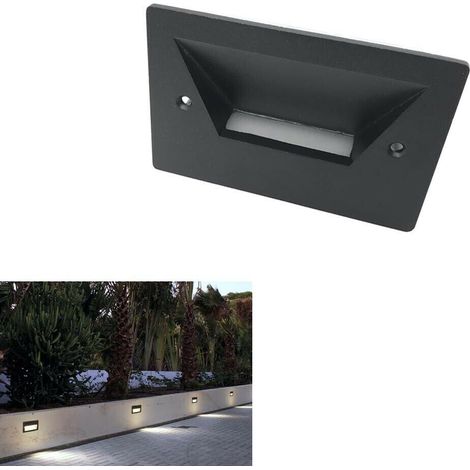 Segnapassi Led Luce Bianca Faretto 3 W Segnapasso Da Muro Scale Giardino Es49 (1/4)
