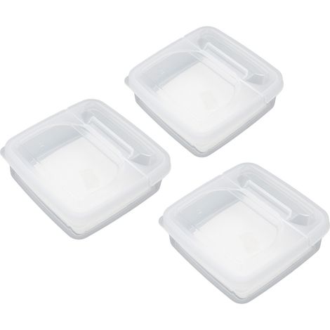 3 pièces boîte à fromage transparente avec couvercle basculant, rangement alimentaire en PP pour réfrigérateur (1/5)