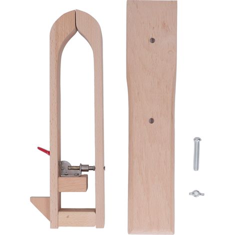 Chevalet de couture en bois de hêtre, réglable et antidéformation, avec tige extensible pour couture manuelle du cuir, idéal pour projets DIY. (1/5)