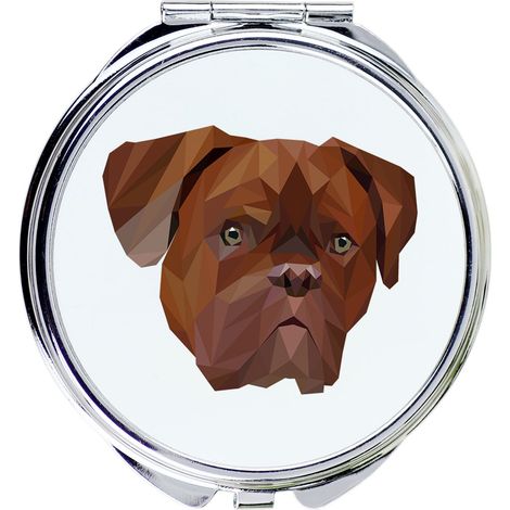 Dogue de Bordeaux, Mastino Francese - specchio con foto e iscrizione geometrica di Art-Dog (1/3)