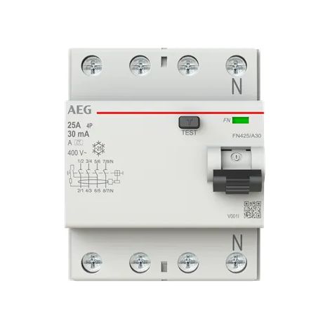 Interrupteur différentiel aeg fn425/a30 4 pôles 25A 30mA