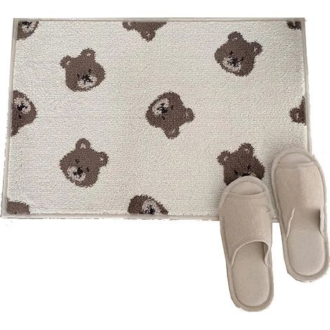 Tapis de Salle de Bain PVC Doux Antidérapant 40x60cm Protection Sol et Décoration Cuisine/Salle d'Eau Petit Ours, Tapis de Douche Écologique (1/5)