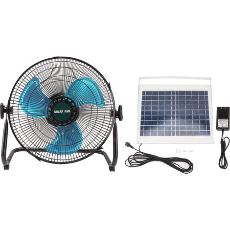 Ventilateur solaire 15W 12 vitesses affichage numérique rechargeable pour camping pêche extérieur prise US 100-240V (1/5)