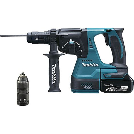 MAKITA DHR243T1J PERFORATEUR BURINEUR SDS PLUS 2 JOULES 24 MM BL LXT 18V + 1 BATTERIE 18V 5AH LI-ION BL1850B + COFFRET MAKPAC (1/4)