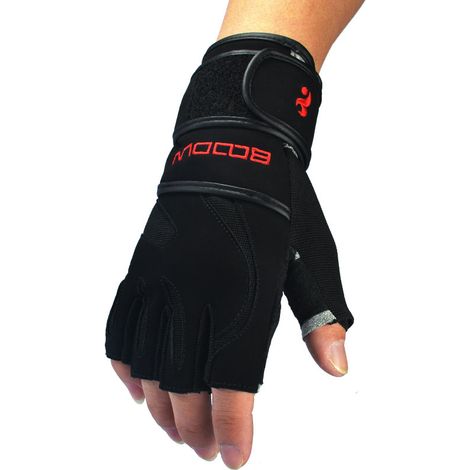 Gants de fitness Boton à poignet allongé, résistants à l'usure, antidérapants, paume en cuir, pour l'entraînement d'haltérophilie (hommes). (1/5)
