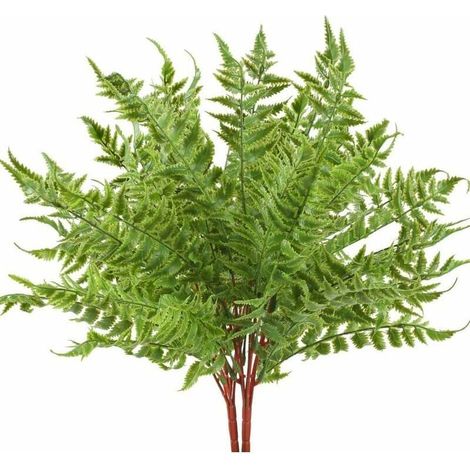 2Pcs Fougères Artificielles Extérieure Fougère Plantes Faux Arbustes Artificiels Verdure Buisson Boston Fougere Decoration pour Interieur Jardin Maison à Pot Suspendu