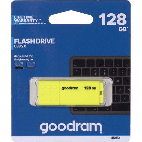 Memoria USB Goodram UME2 de 128 GB USB 2.0 amarilla