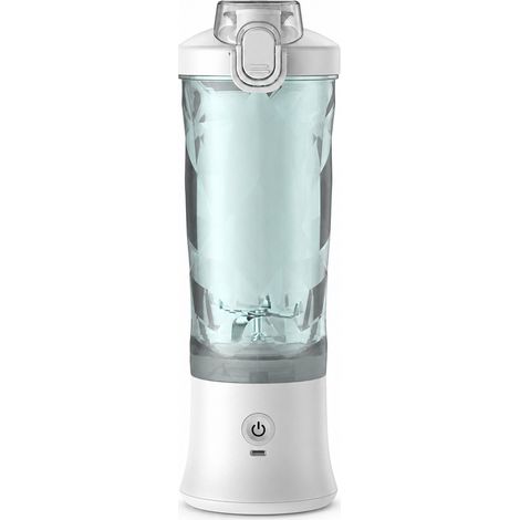 Blender portable rechargeable avec gobelet, blanc, 600 ml, pour smoothies et shakes protéinés (1/5)