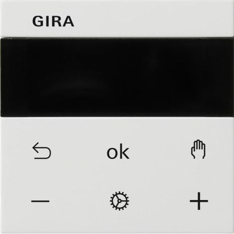 GIRA 539303 SYSTEM 3000 RAUMTEMPERATURREGLER DISPLAY, SYSTEM 55, REINWEISS GLÄNZEND