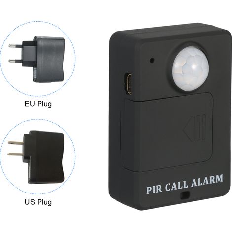 Mini alarme de sécurité infrarouge passif avec télécommande et fonction de surveillance vocale, détecteur de mouvement PIR, GSM et télécommande sans fil. (1/5)