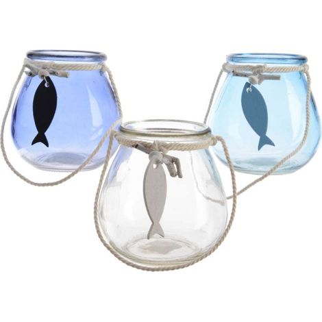 Porta tea light vetro pesciolino (1/2)