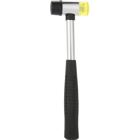 Marteau double tête multifonction 25mm en acier avec tête en caoutchouc doux, poignée robuste pour outil à main (1/5)