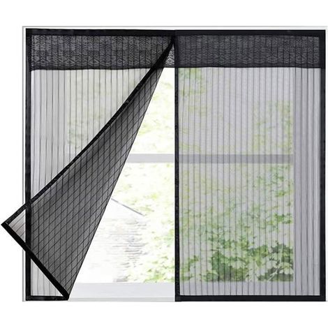 Moustiquaire - Magic Tape - 120x120cm - Anti-Insectes - Fixation Magnétique - Noir (1/3)