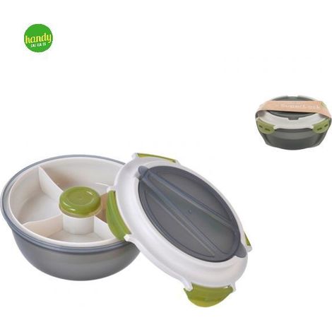 Porta pranzo Ecoplast Superlock tondo con posate 1200 ml (1/5)