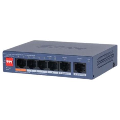 DAHUA Switch desktop a 6 porte gestito tramite cloud con 4 porte PoE - CS4006-4ET2GT-60 (ITA)
