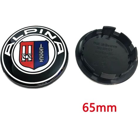 (4 pièces 65 mm ALPINA) 4 cache-moyeux de roue ALPINA pour jantes de 56 mm, 60 mm, 65 mm et 68 mm, protection anti-poussière, logo et emblème inclus, accessoires extérieurs pour voiture (1/5)