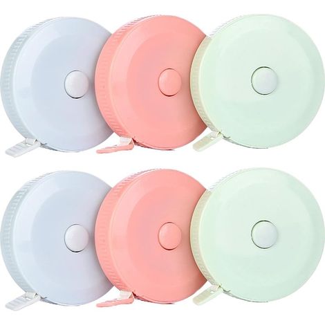 6 Pièces Metre Ruban Couture 15m, Ruban à Mesurer Rétractable pour Mesures Corporelles Ruban Souple, Mètre Ruban Double Face pour Regime Couture Tailleur, Ruban Mesure Corps (1/5)