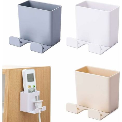 Wall-Mounted Mobile Phone Holder 3 Pieces Remote Control Holder / for Mobile Phone Charging Stand, Remote Control Storage Box (1/5)