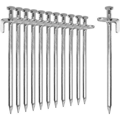 12x Stahl-Zeltnägel - Lange und robuste Heringe für Camping und Outdoor-Aktivitäten - Zeltnägel (1/5)