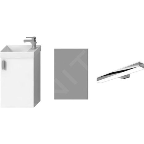 Jika Petit - Set meuble avec lave-mains, miroir et éclairage, blanc H45J5141753001 (1/2)