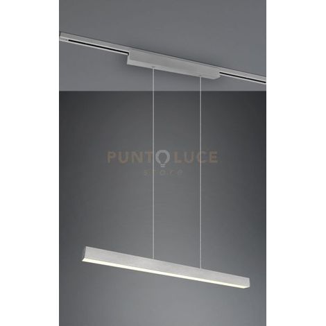 DUOLINE PAROS SOSPENSIONE LED 29W 3400lm, 3000K BI-EMISSIONE METALLO ACCIAIO SATINATO L. 90CM DIMMERABILE