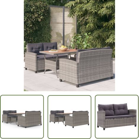 Furniture Limited - Ensemble à manger de jardin 3 pcs Résine tres (1/5)